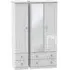 Balmoral 3 Door Combi Wardrobe with Mirror - White