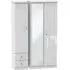 Balmoral 3 Door Combi Wardrobe with Mirror - White