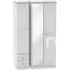 Balmoral 3 Door Tall Combi Wardrobe with Mirror - White