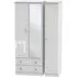 Balmoral 3 Door Tall Combi Wardrobe with Mirror - White