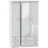 Balmoral 3 Door Tall Combi Wardrobe with Mirror - White