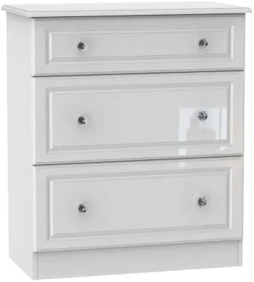 Balmoral 3 Drawer Deep Chest - White