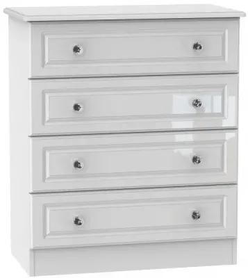 Balmoral 4 Drawer Chest - White Gloss image