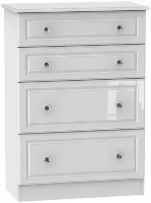 Balmoral 4 Drawer Deep Chest - White