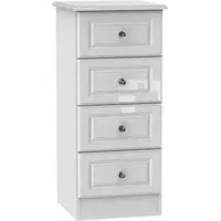 Balmoral 4 Drawer Narrow Chest - White Gloss