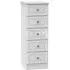 Balmoral 5 Drawer Narrow Chest - White Gloss