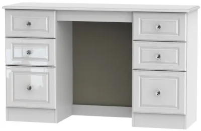 Balmoral 6 Drawer Double Dressing Table - White Gloss