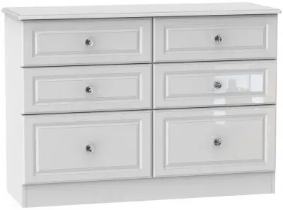 Balmoral 6 Drawer Midi Chest - White