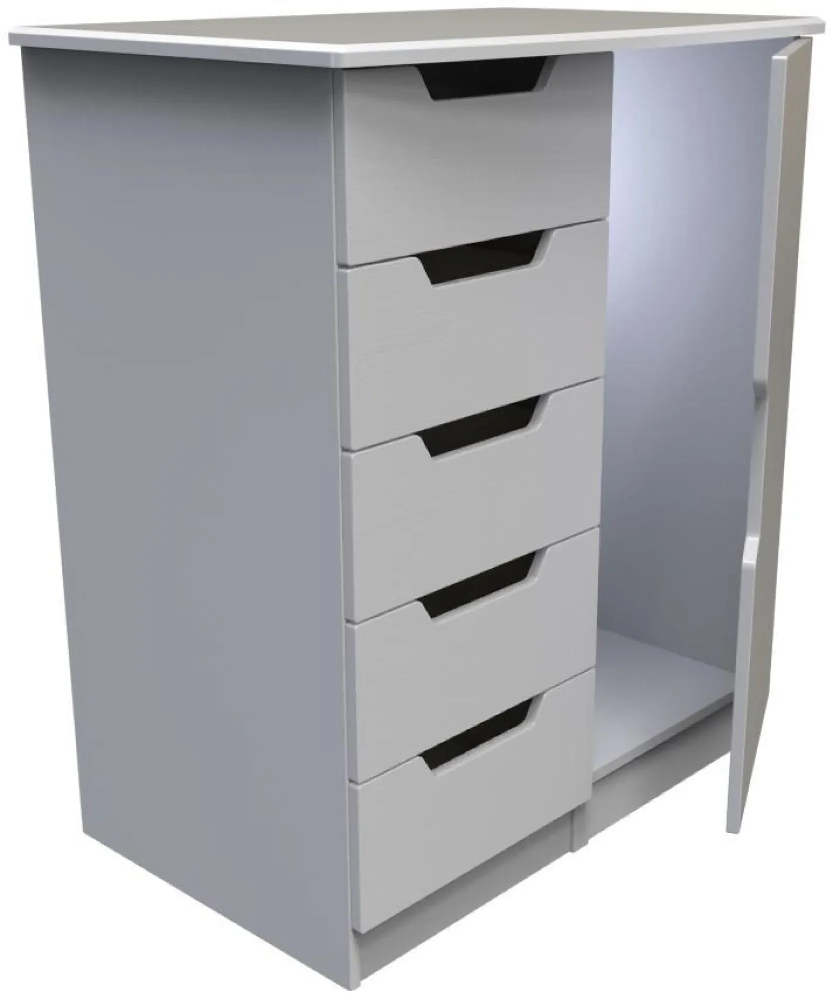 Bella 1 Door Midi Wardrobe - Grey Ash