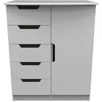 Bella 1 Door Midi Wardrobe - Grey Ash
