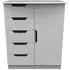 Bella 1 Door Midi Wardrobe - Grey Ash