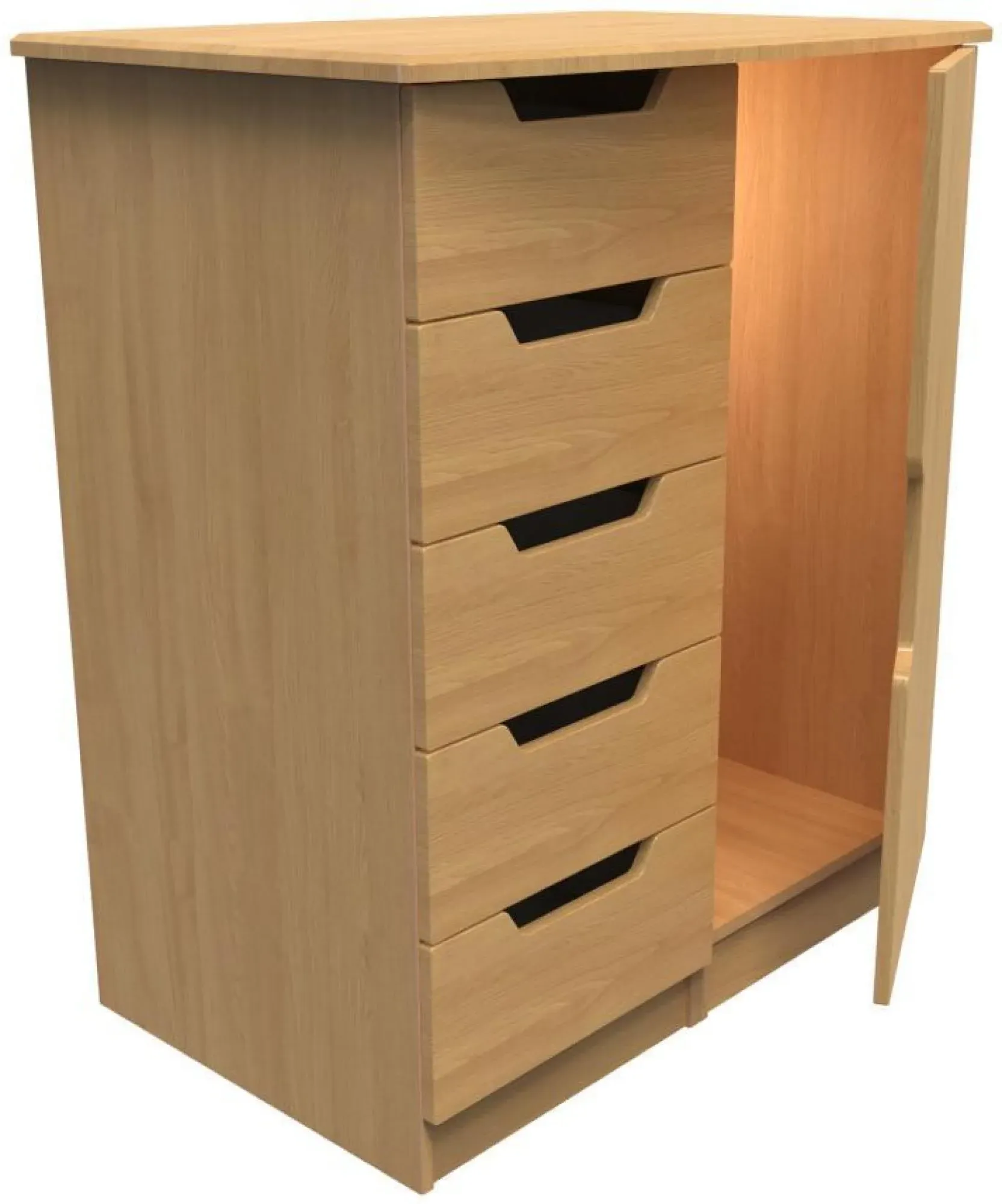Bella 1 Door Midi Wardrobe - Oak