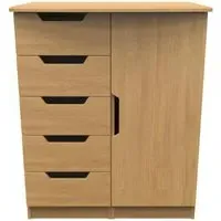 Bella 1 Door Midi Wardrobe - Oak
