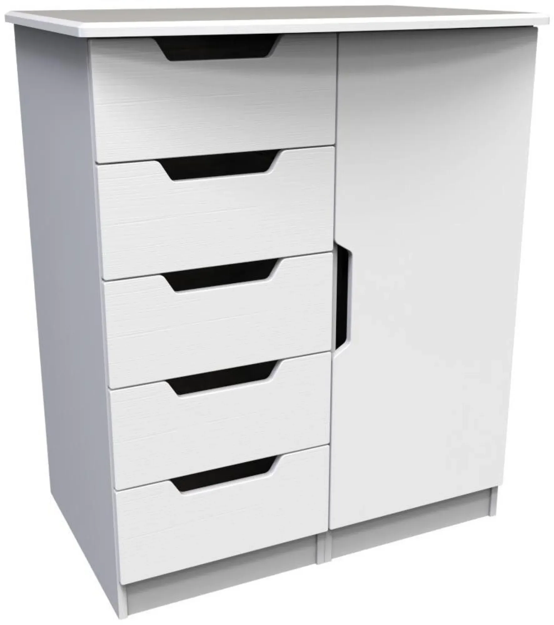 Bella 1 Door Midi Wardrobe - White Ash