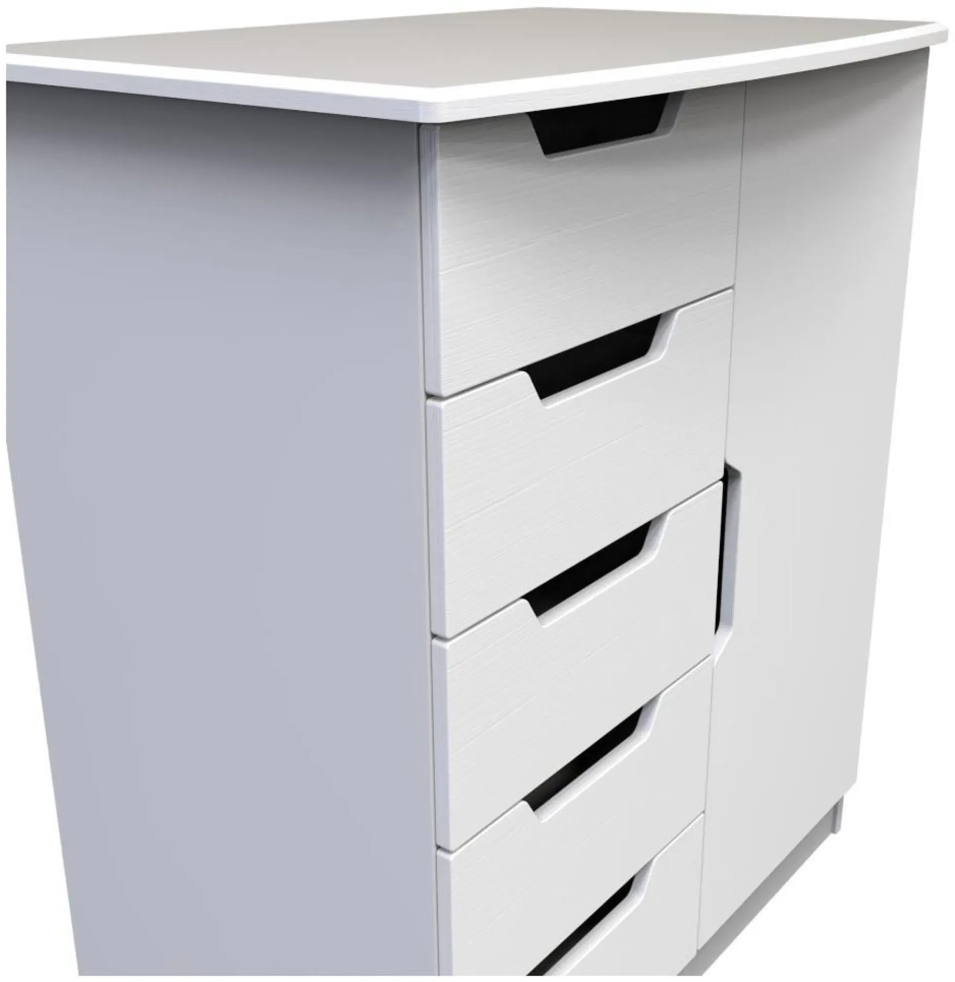 Bella 1 Door Midi Wardrobe - White Ash