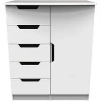 Bella 1 Door Midi Wardrobe - White Ash