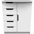Bella 1 Door Midi Wardrobe - White Ash