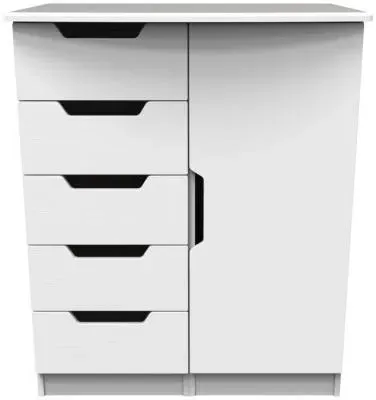 Bella 1 Door Midi Wardrobe - White Ash