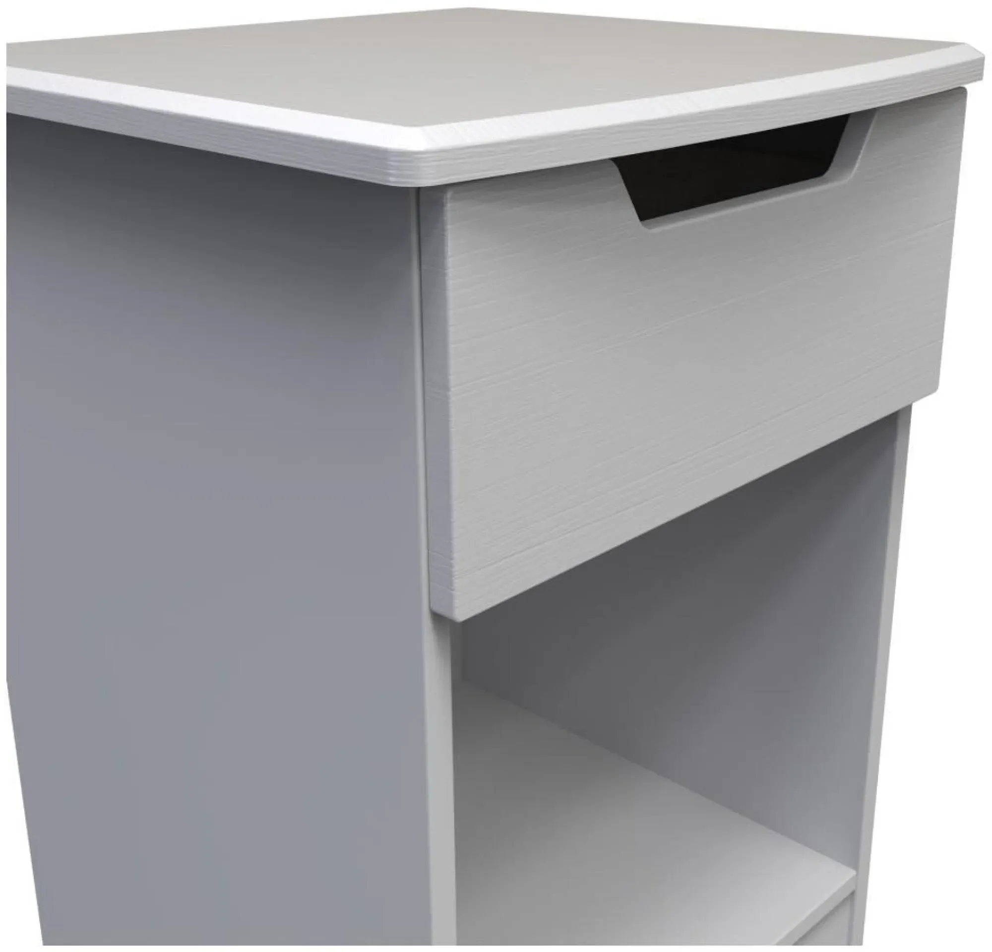 Bella 1 Drawer Bedside Cabinet - Grey, Ash