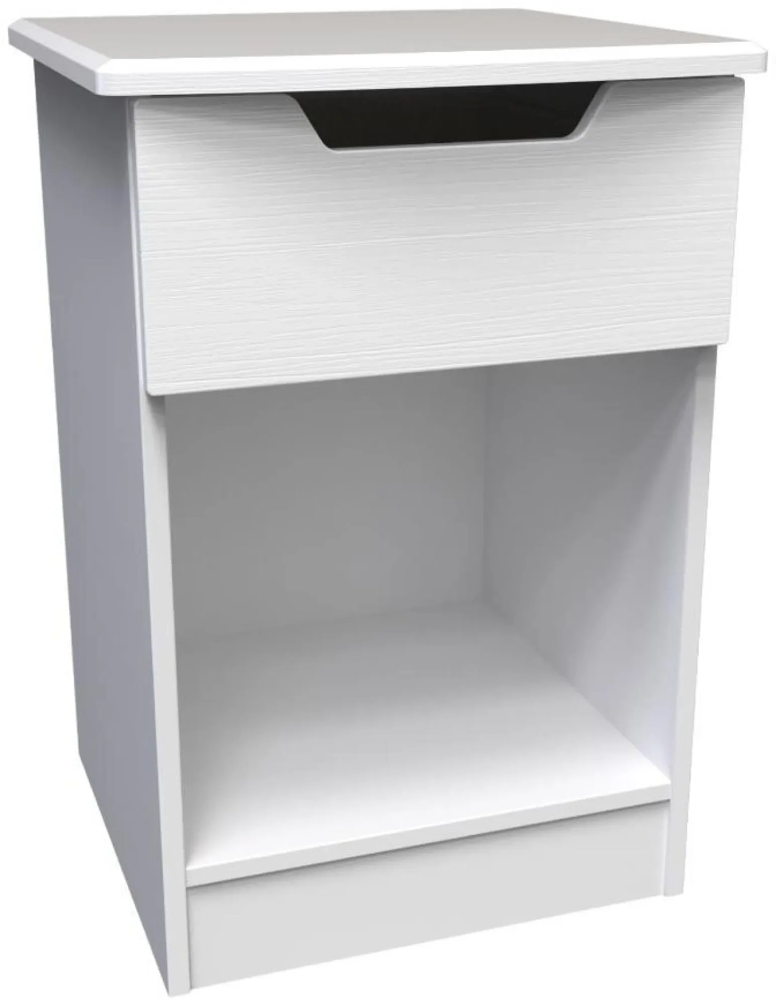 Bella 1 Drawer Bedside Cabinet - White, Ash