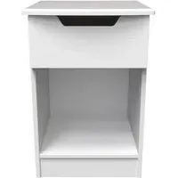 Bella 1 Drawer Bedside Cabinet - White, Ash