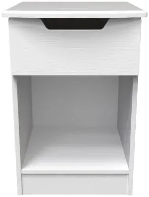 Bella 1 Drawer Bedside Cabinet - White, Ash