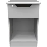 Bella 1 Drawer Bedside Table with Lock - Grey