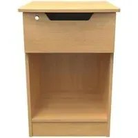 Bella 1 Drawer Bedside Table with Lock - Oak