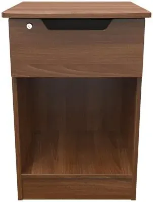 Bella 1 Drawer Bedside Table with Lock - Walnut