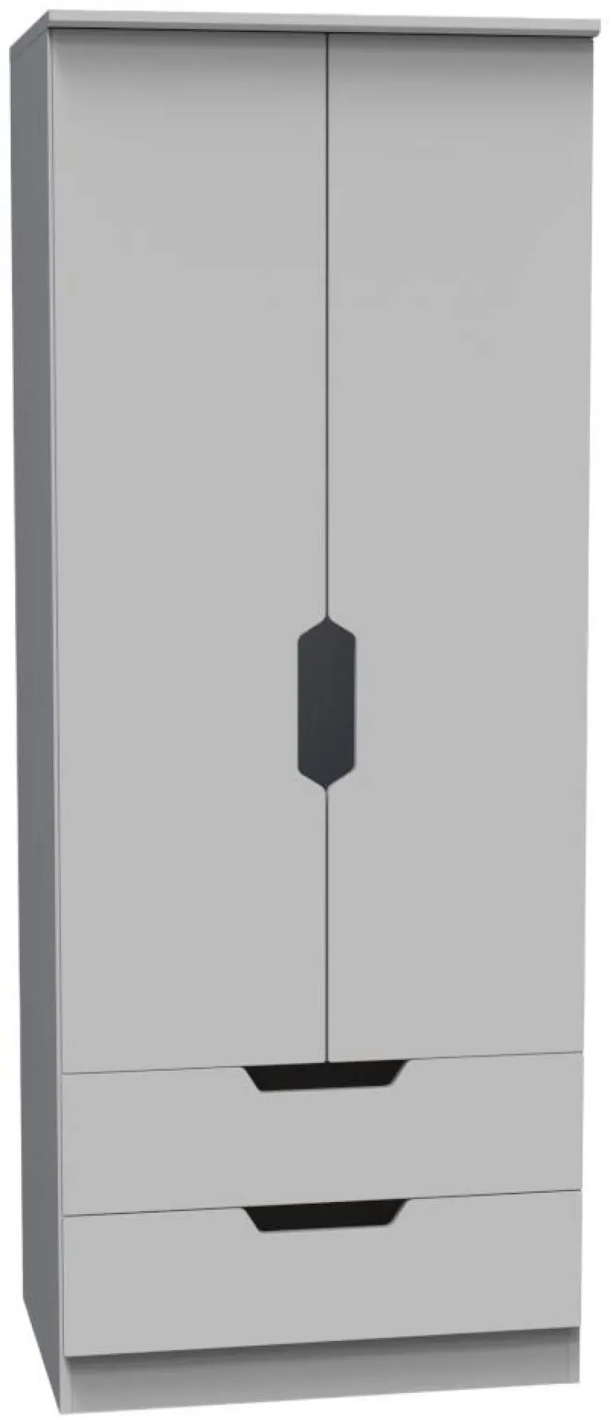Bella 2 Door 2 Drawer Double Wardrobe - Grey