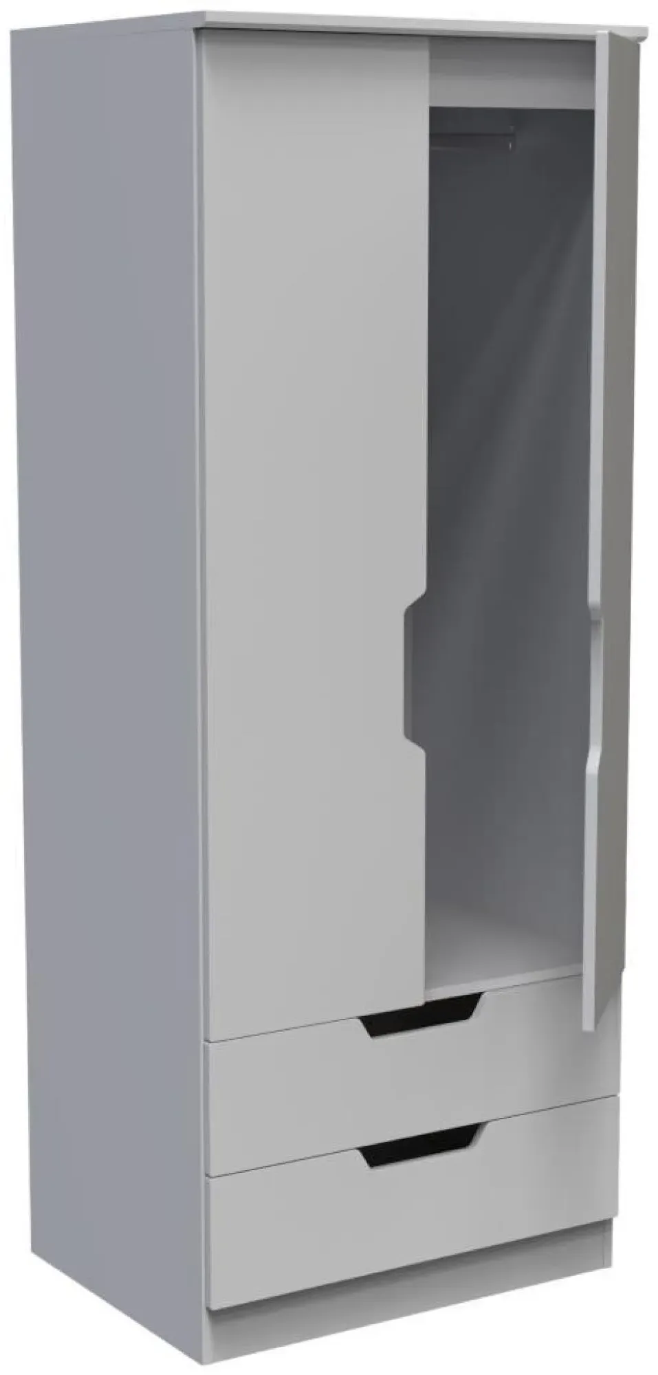 Bella 2 Door 2 Drawer Double Wardrobe - Grey