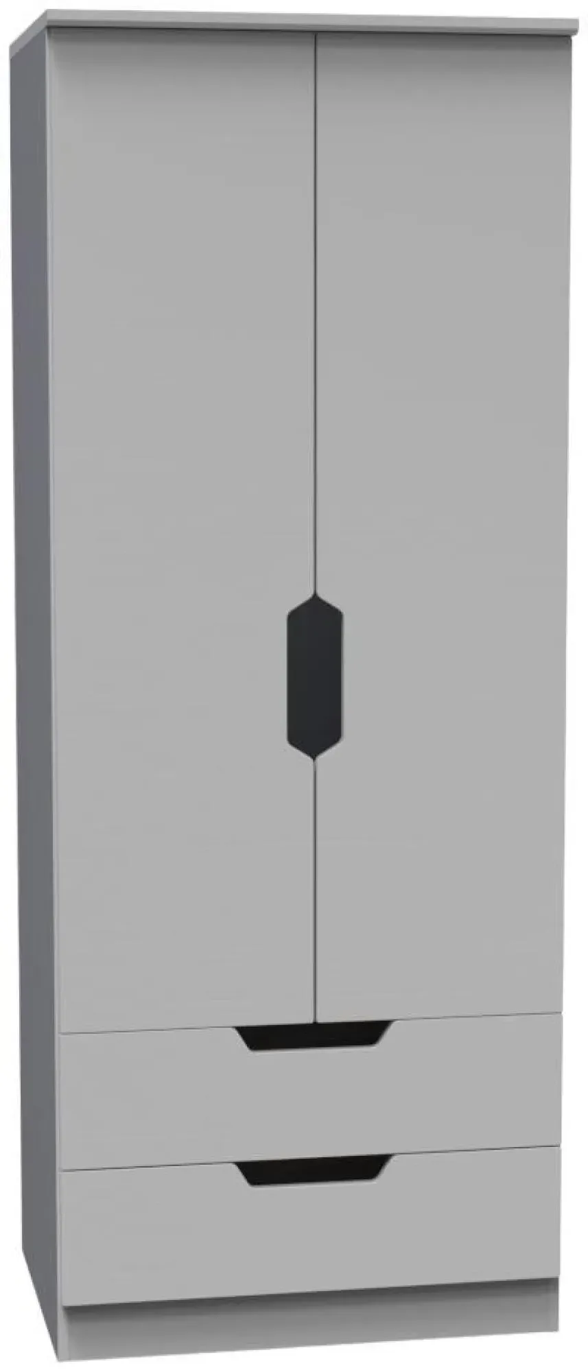 Bella 2 Door 2 Drawer Double Wardrobe - Grey Ash