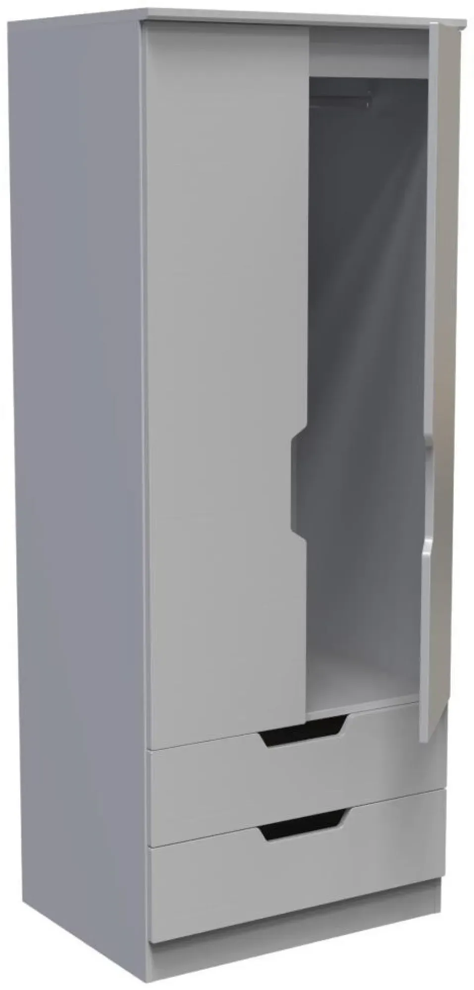 Bella 2 Door 2 Drawer Double Wardrobe - Grey Ash