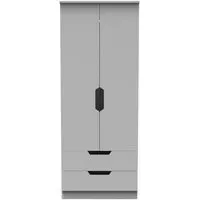 Bella 2 Door 2 Drawer Double Wardrobe - Grey Ash