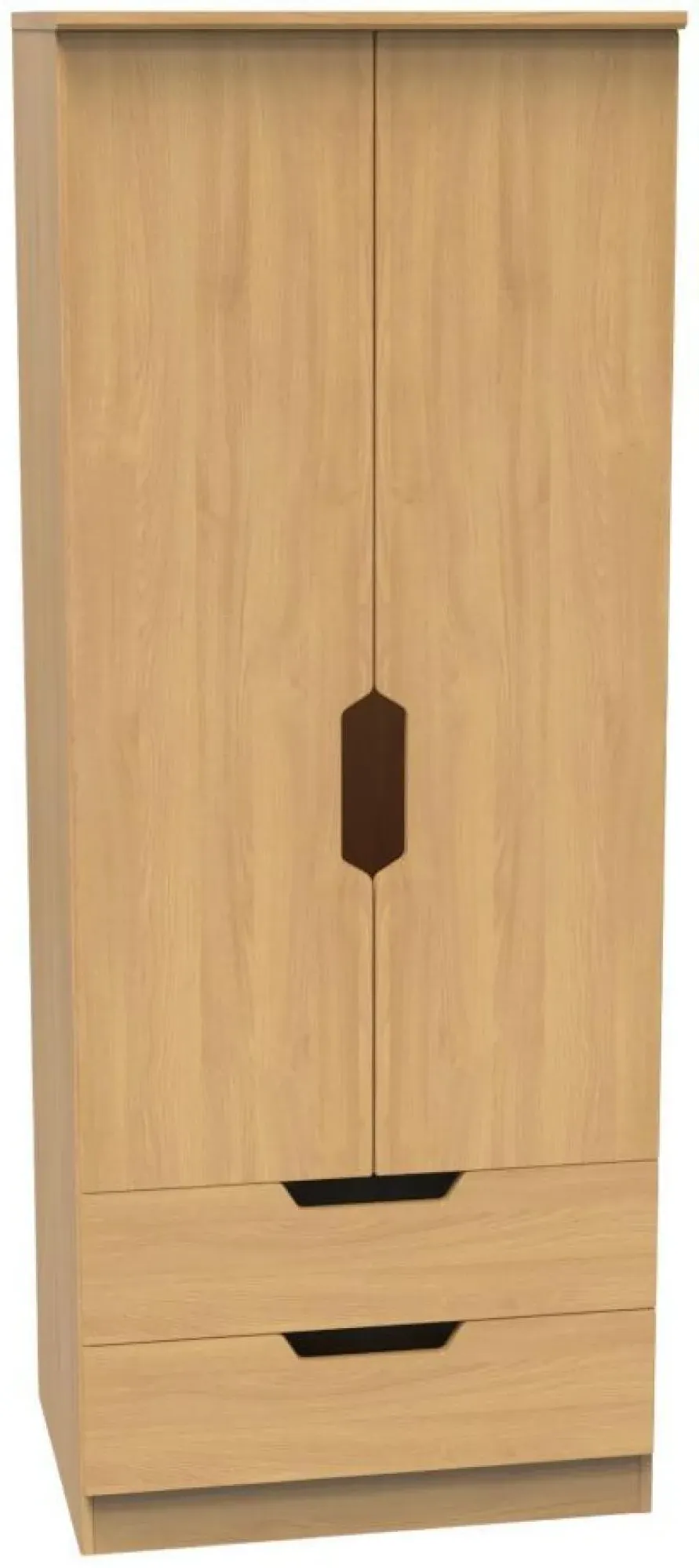Bella 2 Door 2 Drawer Double Wardrobe - Oak