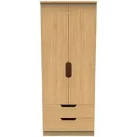 Bella 2 Door 2 Drawer Double Wardrobe - Oak