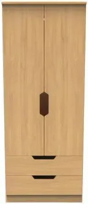 Bella 2 Door 2 Drawer Double Wardrobe - Oak
