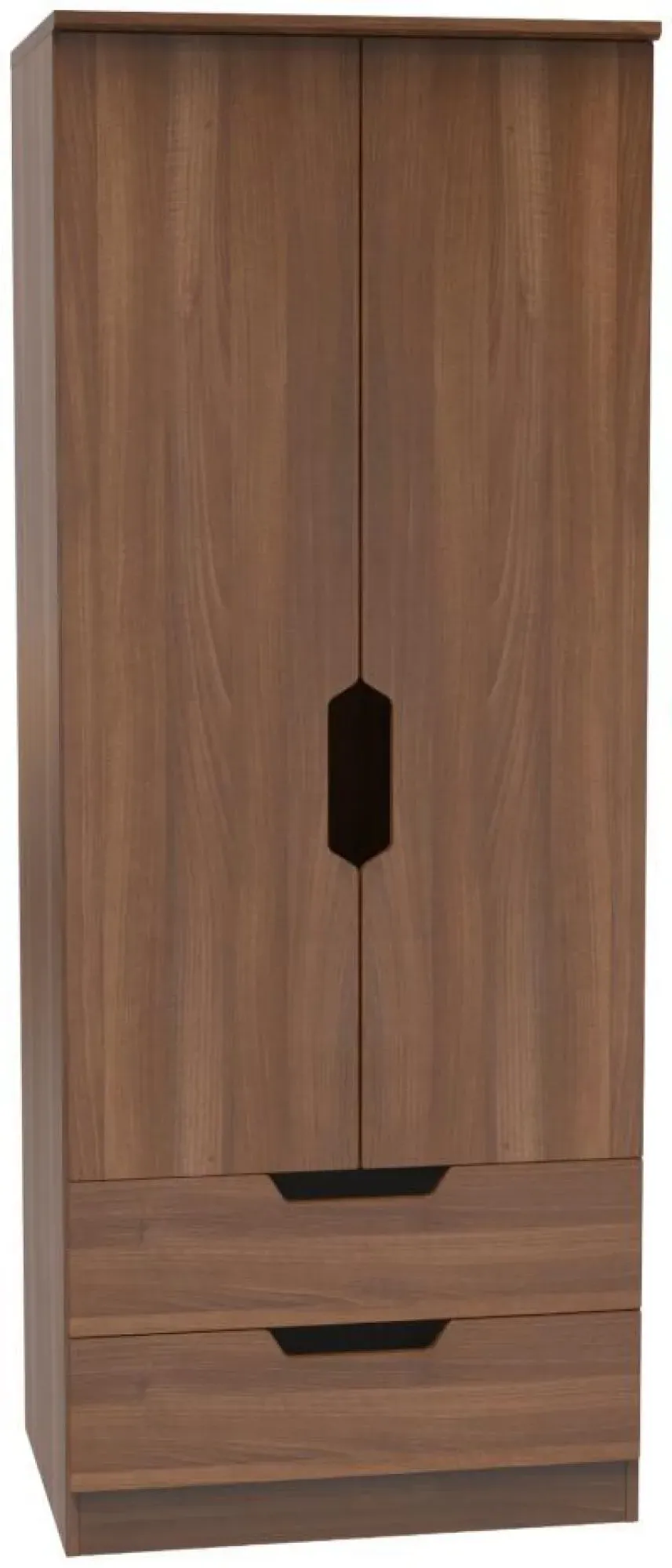 Bella 2 Door 2 Drawer Double Wardrobe - Walnut