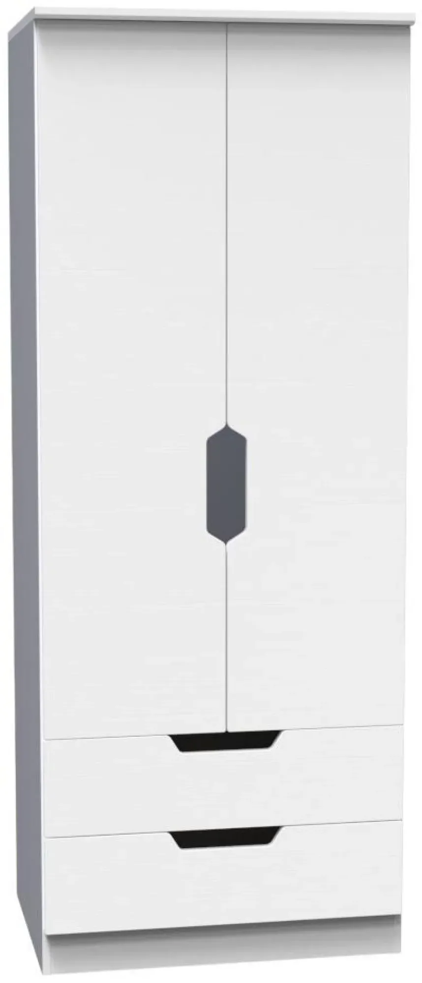 Bella 2 Door 2 Drawer Double Wardrobe - White