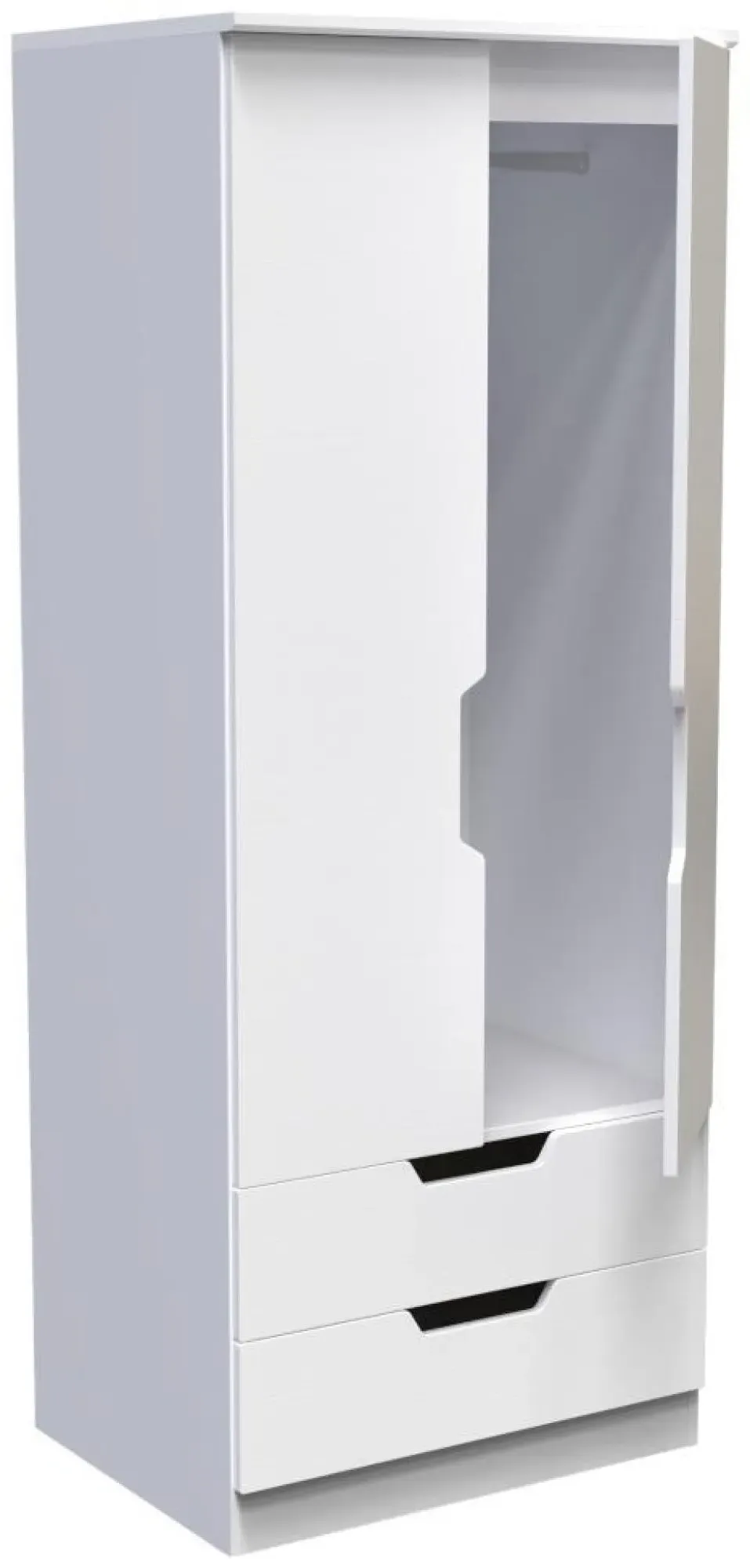 Bella 2 Door 2 Drawer Double Wardrobe - White
