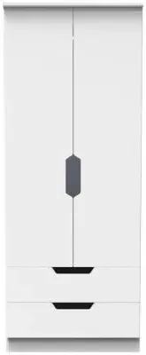 Bella 2 Door 2 Drawer Double Wardrobe - White