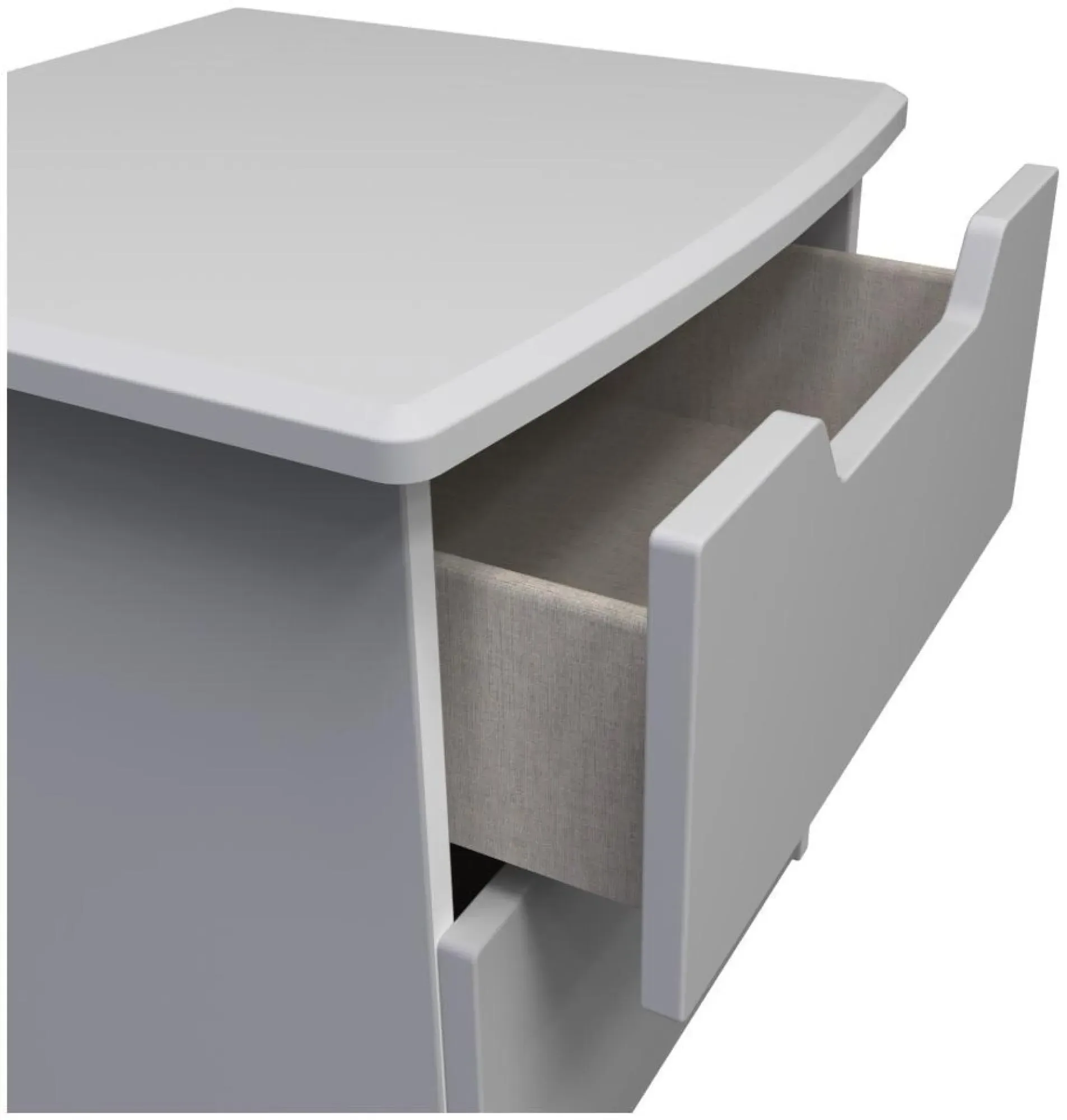 Bella 2 Drawer Bedside Cabinet - Grey
