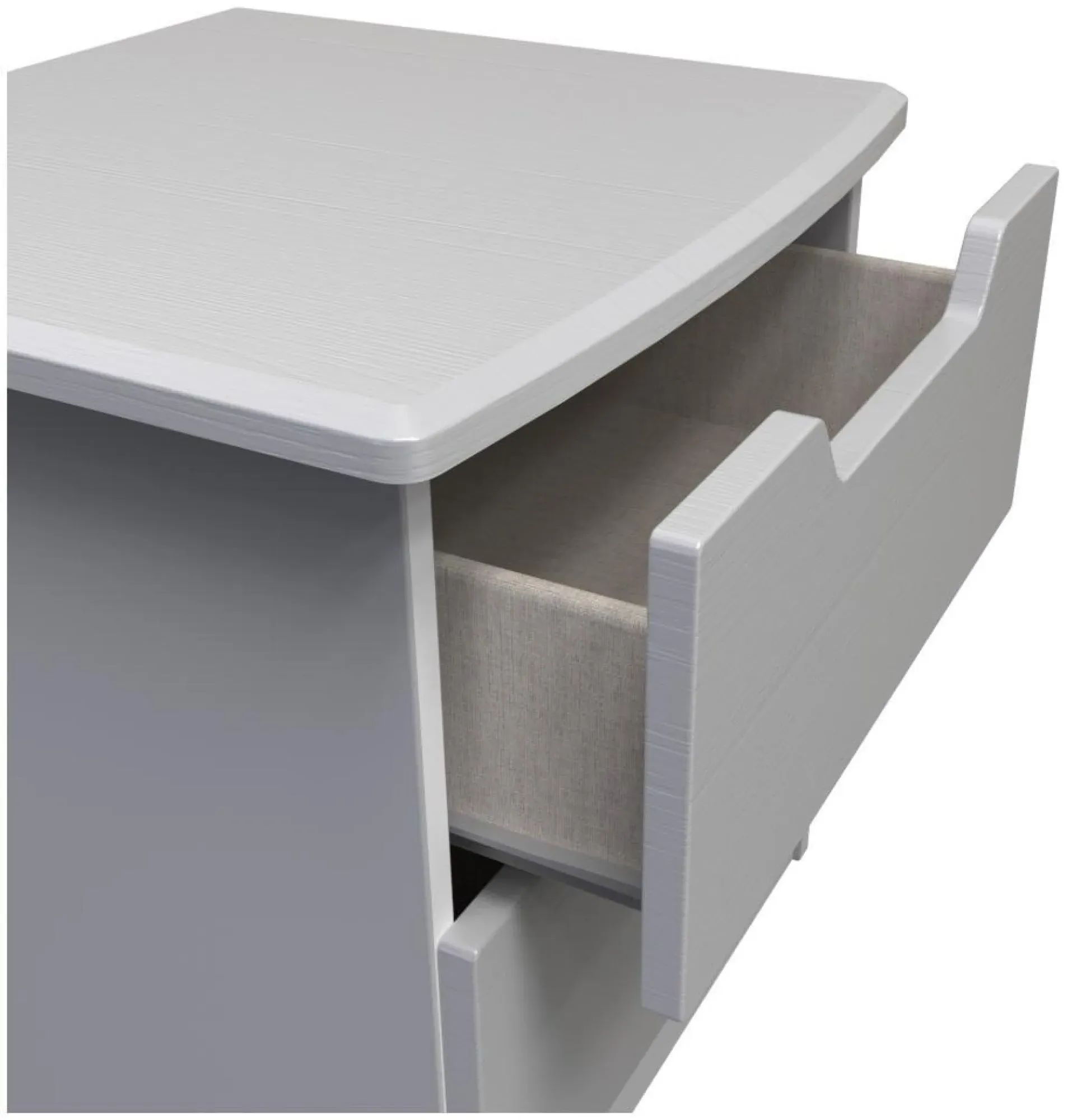 Bella 2 Drawer Bedside Cabinet - Grey Ash