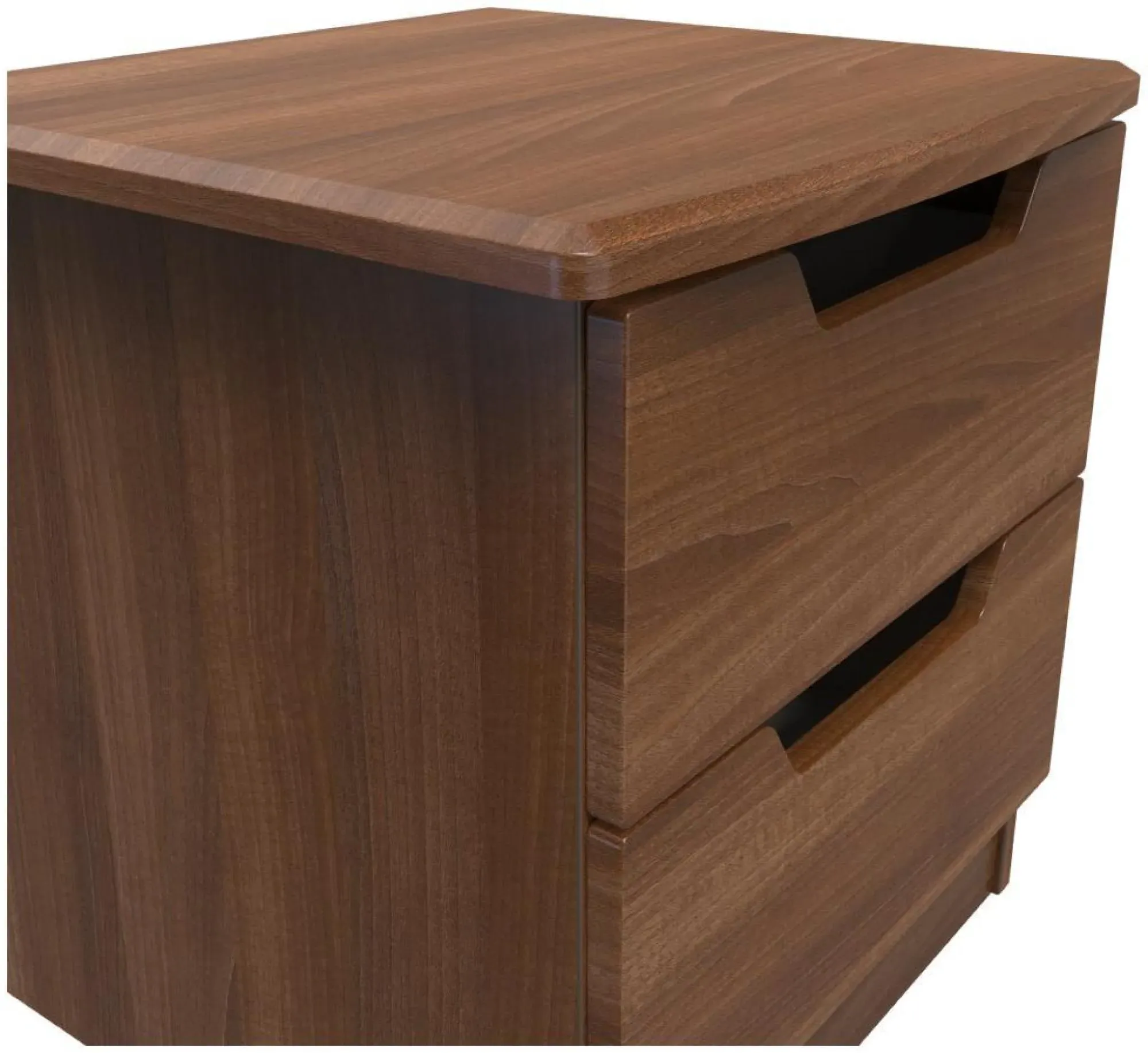 Bella 2 Drawer Bedside Cabinet - Walnut