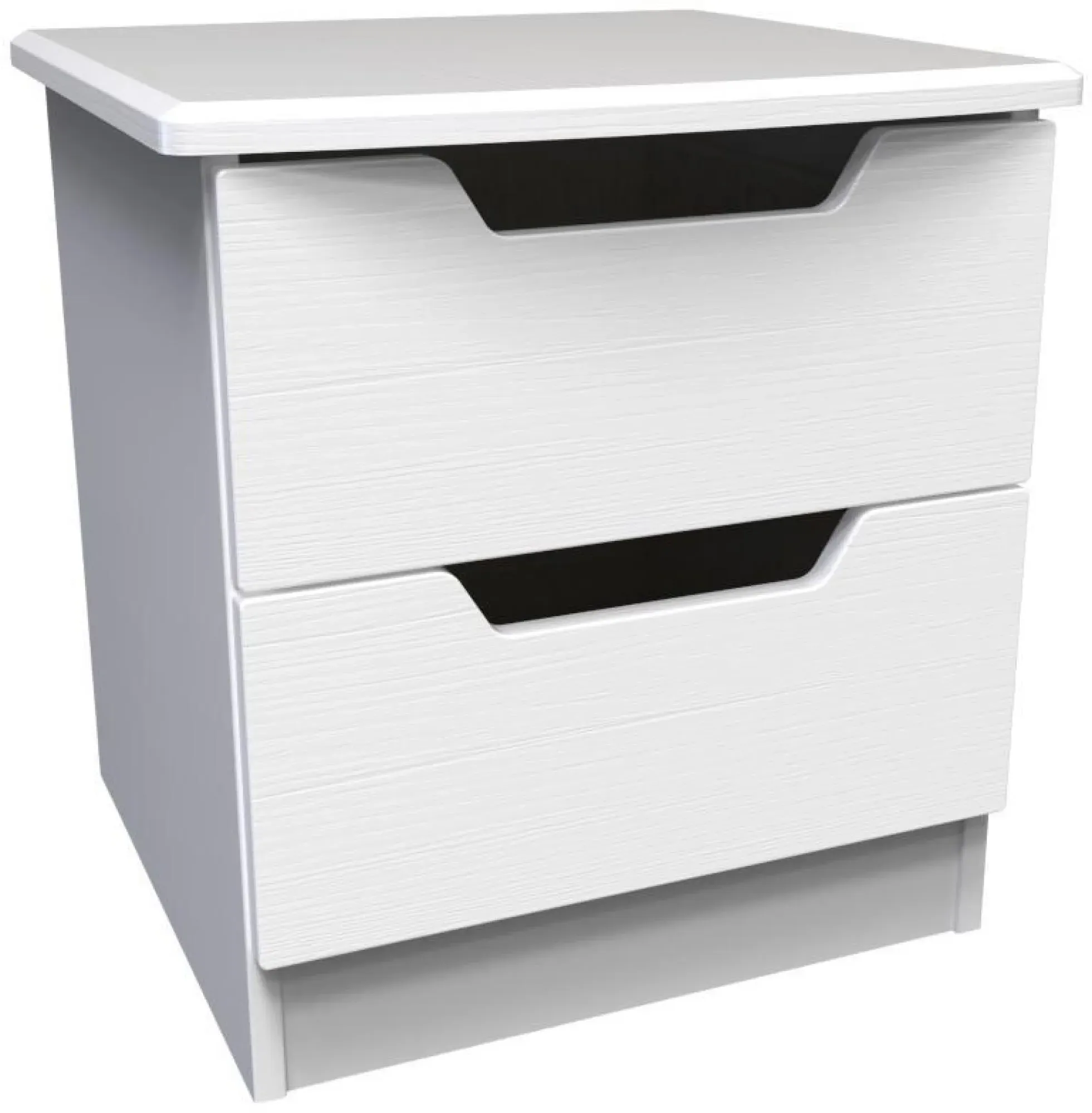 Bella 2 Drawer Bedside Cabinet - White Ash