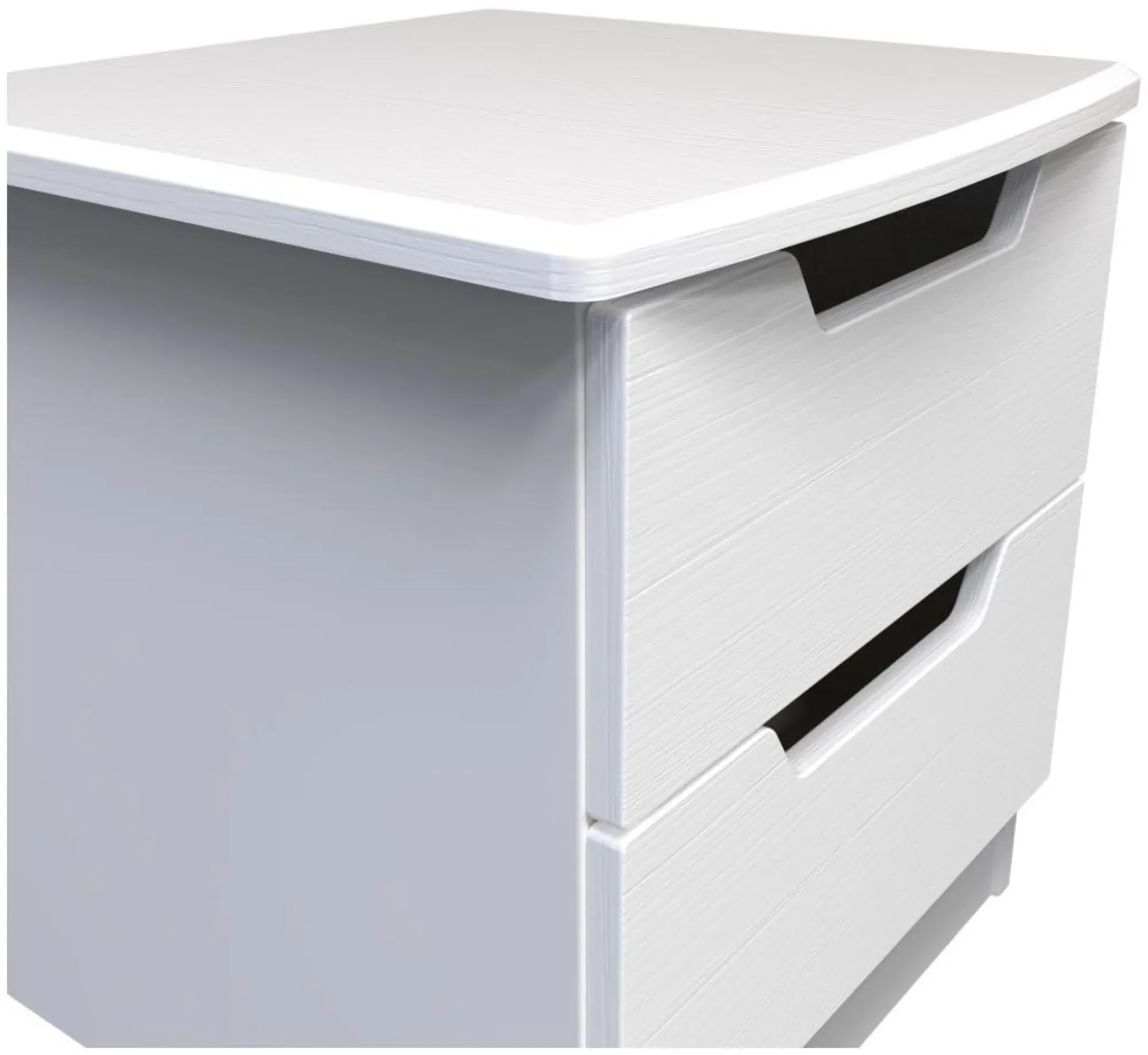 Bella 2 Drawer Bedside Cabinet - White Ash