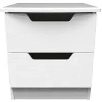 Bella 2 Drawer Bedside Cabinet - White Ash