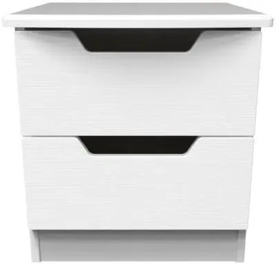Bella 2 Drawer Bedside Cabinet - White Ash