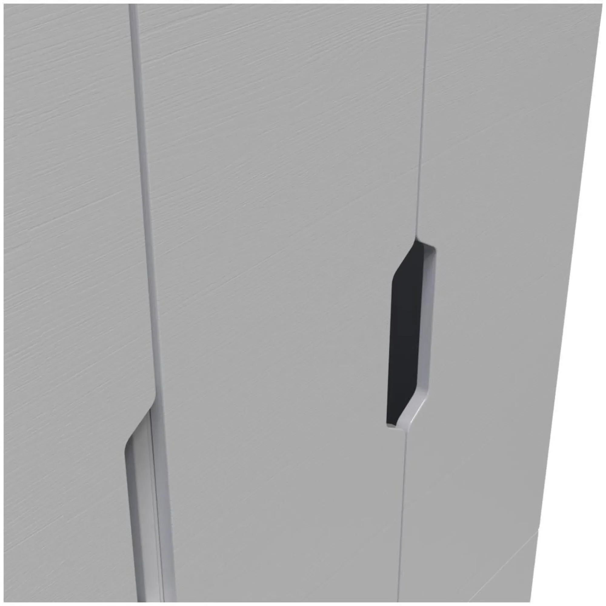 Bella 3-Door Triple Wardrobe with Storage - Grey