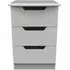 Bella 3 Drawer Bedside Cabinet - Grey